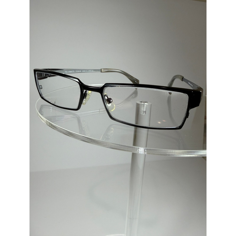 VTG Kio Yamato Eyeglasses 53 18 135 Black Titanium Frames Only Rectangular Japan
